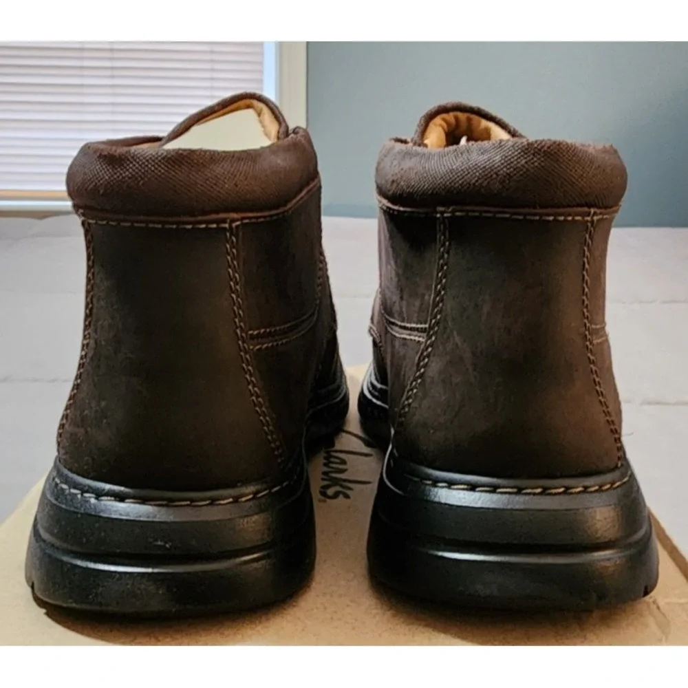 Clarks® (Men's 9 M) Un Brawley™ Up Boot in Brown Oily Leather‎ - $160